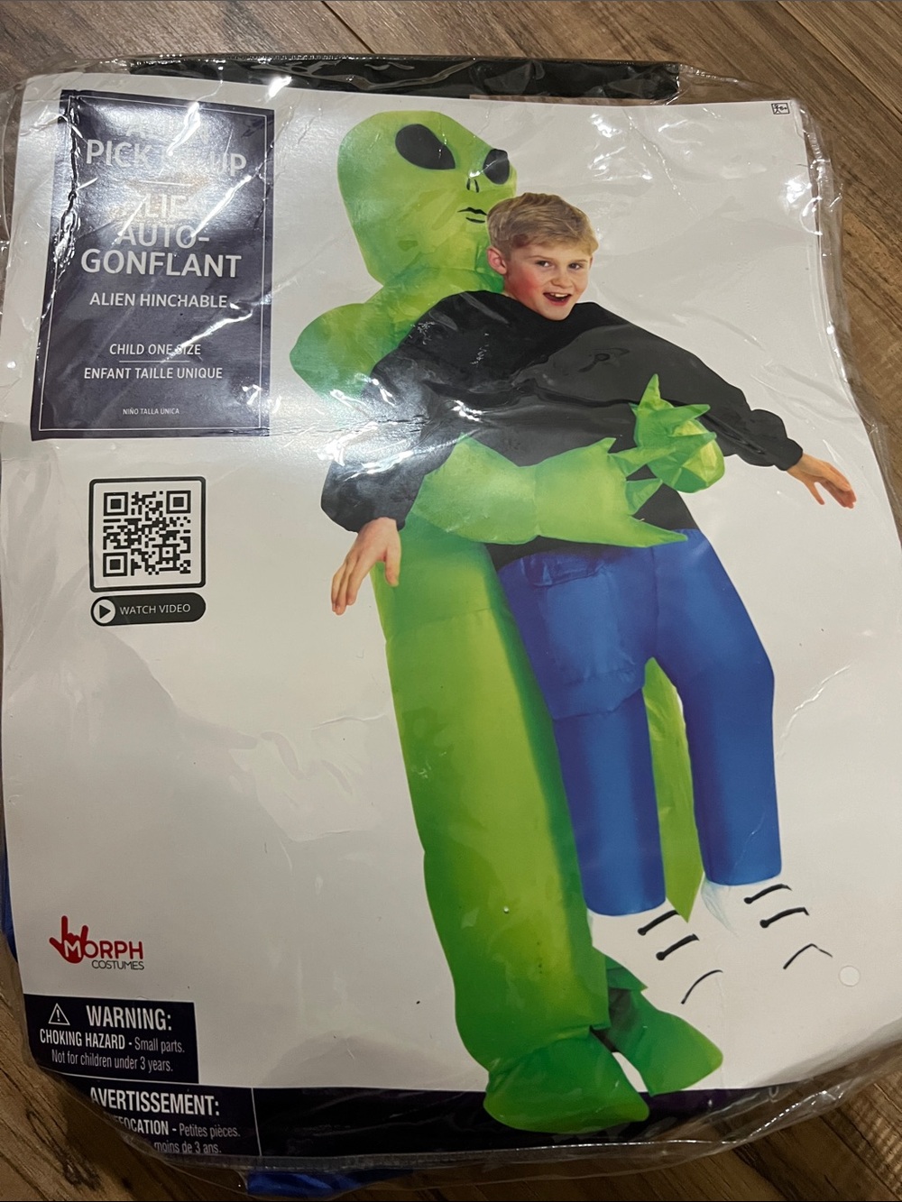 Kids Inflatable Green Alien Carry Costume